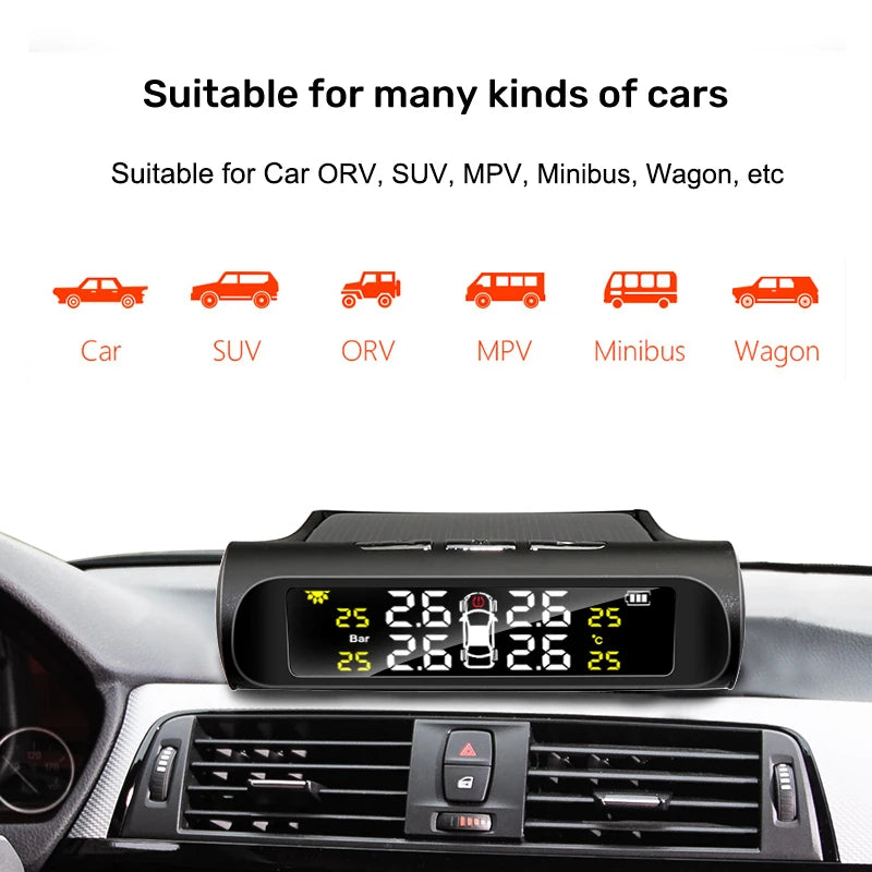 Sistema de monitoreo de presión de neumáticos (TPMS) con energía solar